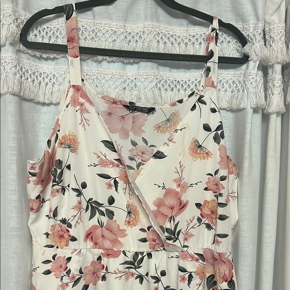 Floral dress with Pink and Green Pattern